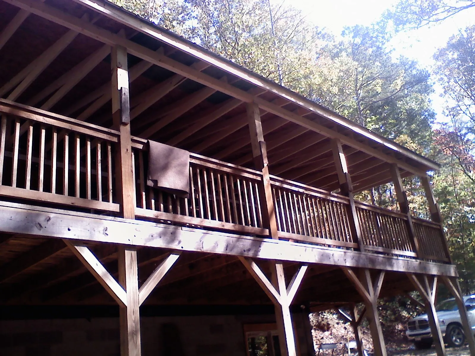Timber framing under a new elevated porch and deck — Roof Leak Repair in Marine On Saint Croix by Roofing Brothers